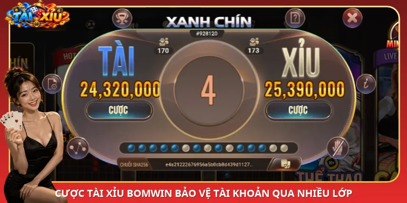 Cược Tài Xỉu BomWin bảo vệ tài khoản qua nhiều lớp