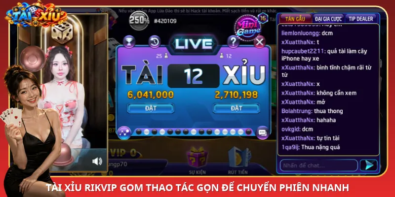 Tài Xỉu RikVip gom thao tác gọn để chuyển phiên nhanh