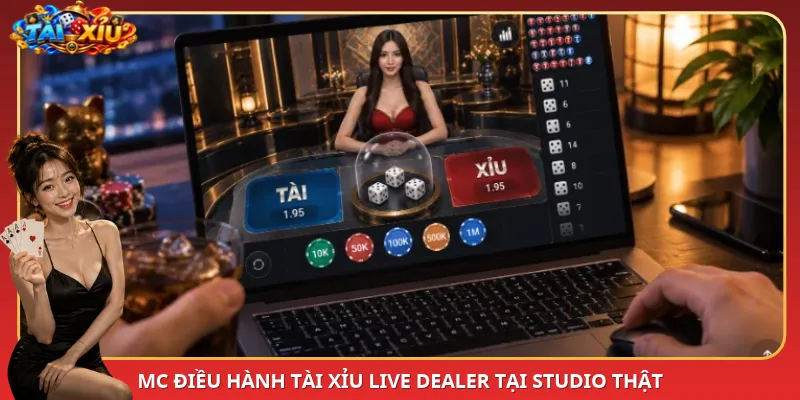 MC điều hành Tài Xỉu Live Dealer tại studio thật