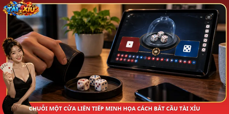 Chuỗi một cửa liên tiếp minh họa cách bắt cầu Tài Xỉu