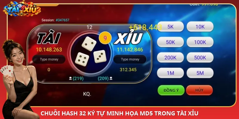 Chuỗi hash 32 ký tự minh họa MD5 trong Tài xỉu