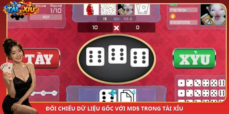 Đối chiếu dữ liệu gốc với MD5 trong Tài xỉu